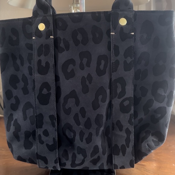 Clare V Petit Cousin Marine Pablo Cat Tote Bag in Suede - Picture 4 of 10